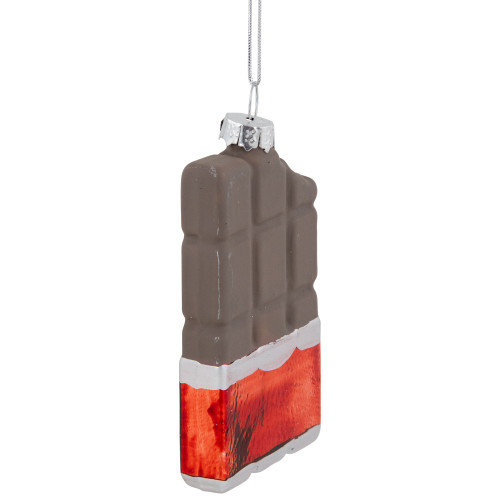 3.5" Chocolate Candy Bar Glass Christmas Ornament