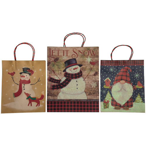 20-Count Assorted Paper Christmas Themed Gift Bags