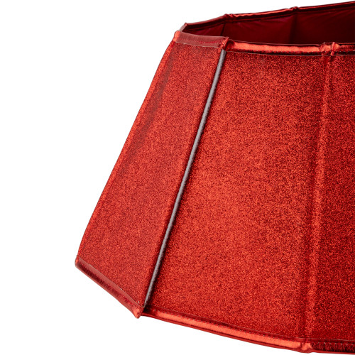 26.75" Shiny Red Fabric Hexagonal Christmas Tree Collar