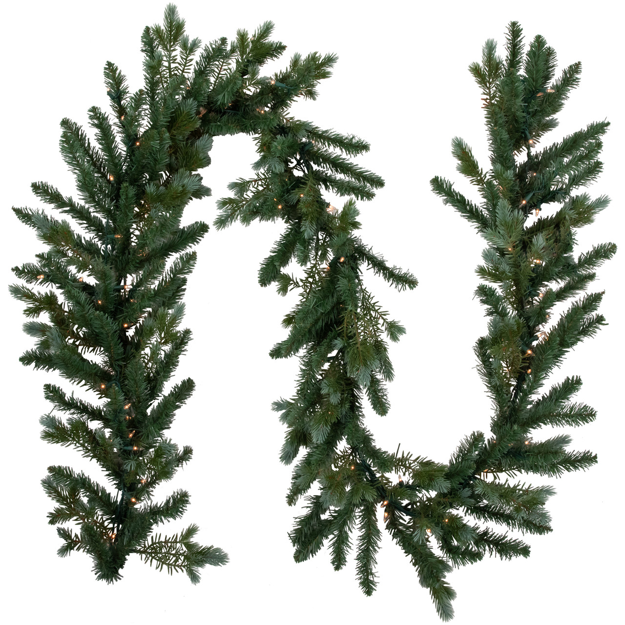 Real Touch?? Pre-Lit Blue Spruce Artificial Christmas Garland -  9' x 14" - Clear Lights