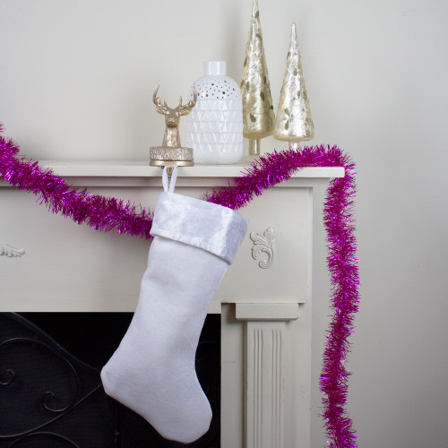 Shiny Traditional Tinsel Commercial Christmas Garland - 50' - Pink - Unlit