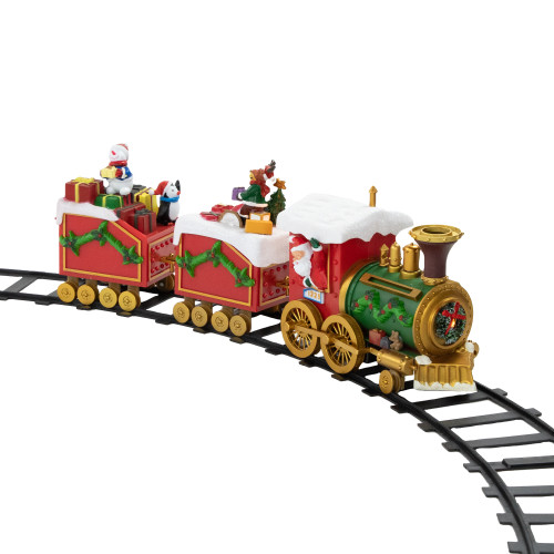 16-Piece LED Lighted Musical and Animated Christmas Village Train