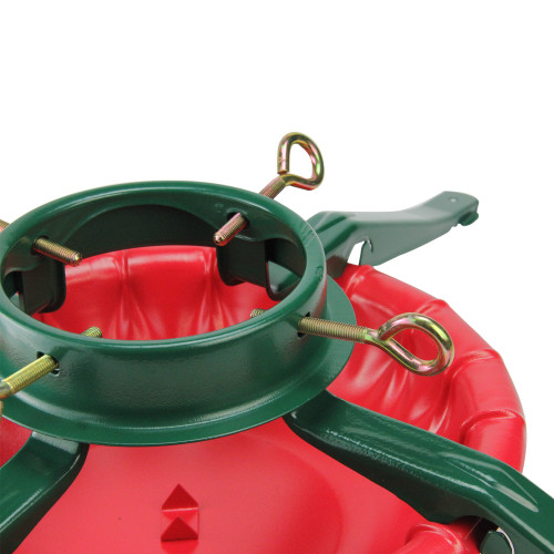 Metal Tree Stand for Live Christmas Trees - 22" - Red and Green