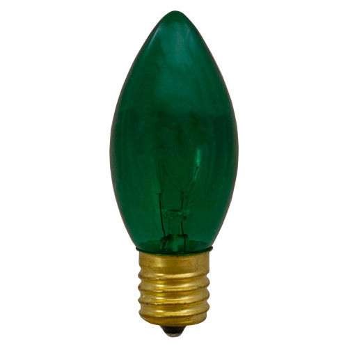 Set of 4 Green C9 Transparent Christmas Replacement Bulbs - 3"