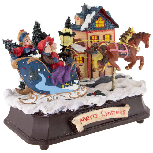 Animated and Musical Christmas Sleigh Decoration - 6.25"