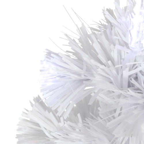 Pre-Lit Color Changing Fiber Optic Artificial Christmas Tree - 4' - White - Multicolor LED Lights