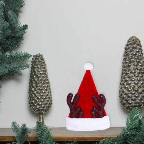 48" Red and White Christmas Santa Hat with Antlers