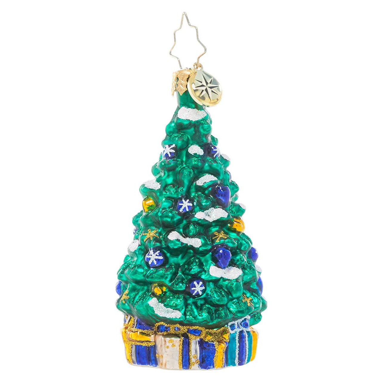 Christopher Radko Shimmering in Sapphire Gem Glass Christmas Ornament 1021063