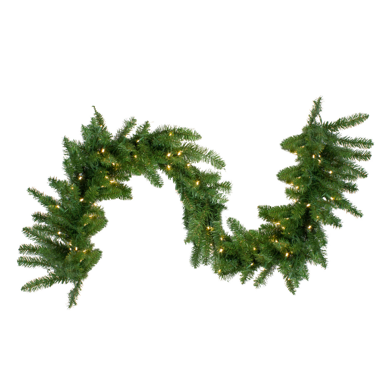 Pre-Lit Buffalo Fir Commercial Artificial Christmas Garland - 25' x 18" - Warm White LED Lights