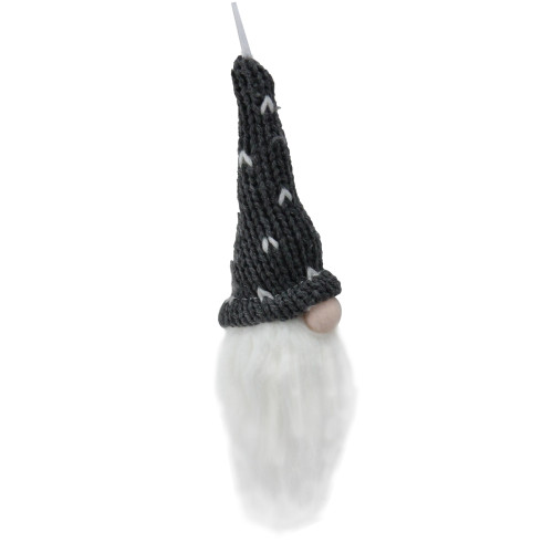 8" Gray Hat Christmas Santa Gnome Head Ornament