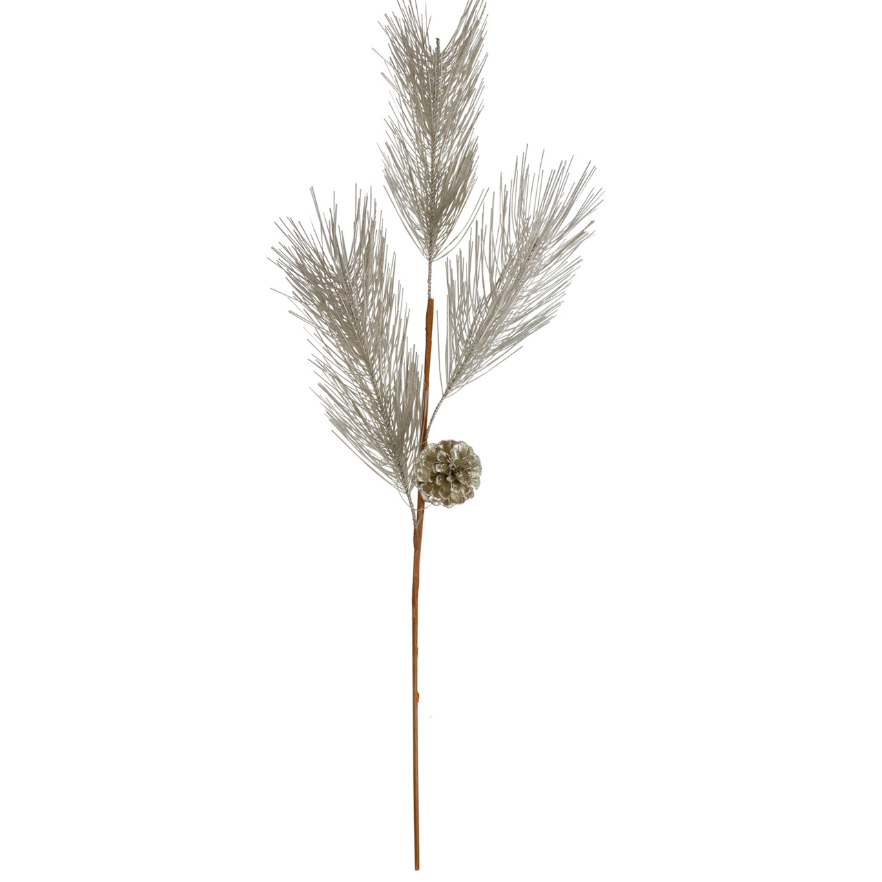 Pine Needles with Pinecones Artificial Christmas Spray - 29" - Gold