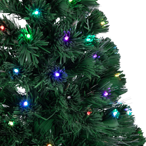 4' Pre-Lit LED Fiber Optic Artificial Christmas Tree with Color Changing Stars