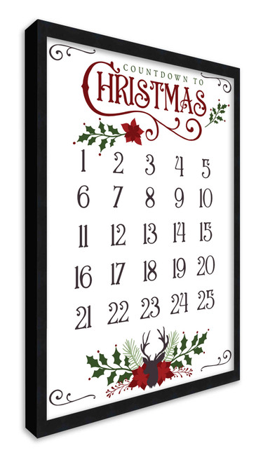 Countdown to Christmas 16.5" x 23.5" Framed Christmas Wall Decor Art Print Sign Poster in a Black Wooden Frame with UV Acrylic and Hangers