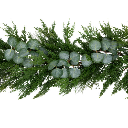 Real Touch?? Eucalyptus and Mixed Pine Artificial Christmas Garland - 6' x 8" - Unlit