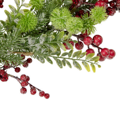 5' x 8" Frosted Red Berry and Pine Artificial Christmas Garland, Unlit