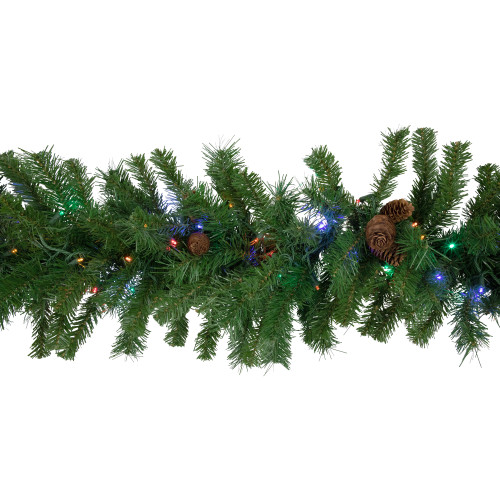 9' x 16" Pre-Lit Dakota Red Pine Artificial Christmas Garland, Multi LED Lights