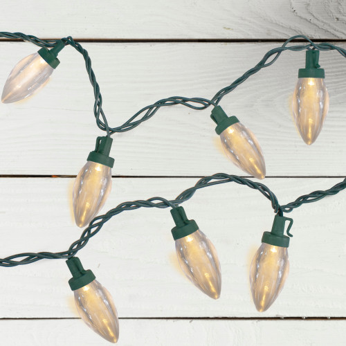 LED C9 Christmas Lights - Warm White - 20.25' Green Wire - 50ct