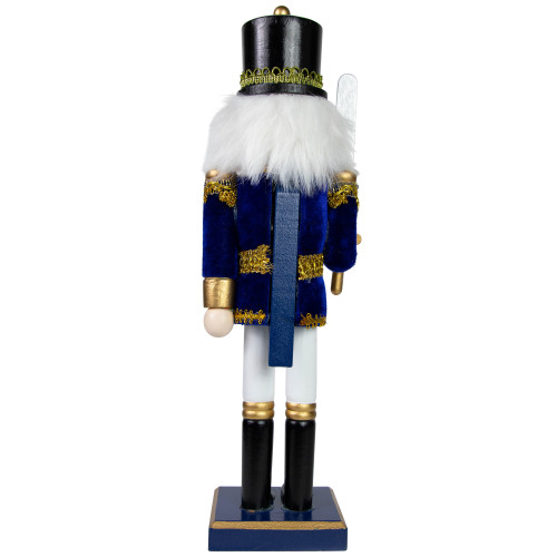 Christmas Nutcracker Soldier with Sword Decoration - 14" - Blue and White