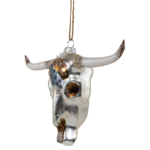 5.5" Longhorn Glass Christmas Ornament