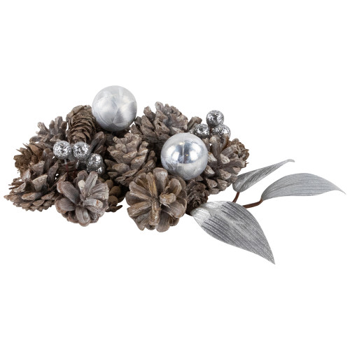 Glittered Berries and Pinecones Christmas Decorations - 6"