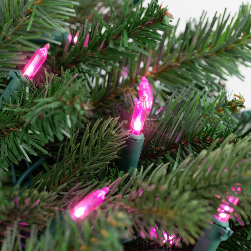 100ct Pink LED Mini Christmas Lights, 33ft Green Wire
