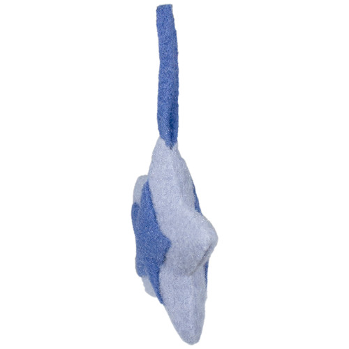 6.25" Shades of Blue Felt Star Christmas Ornament