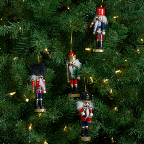Set of 4 Assorted Classic Nutcracker Ornaments 5"