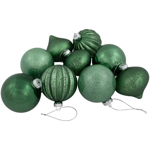 Matte and Shiny Finish Ball Glass Christmas Ornaments - 3" (80mm) - Dark Aquamarine - 9ct