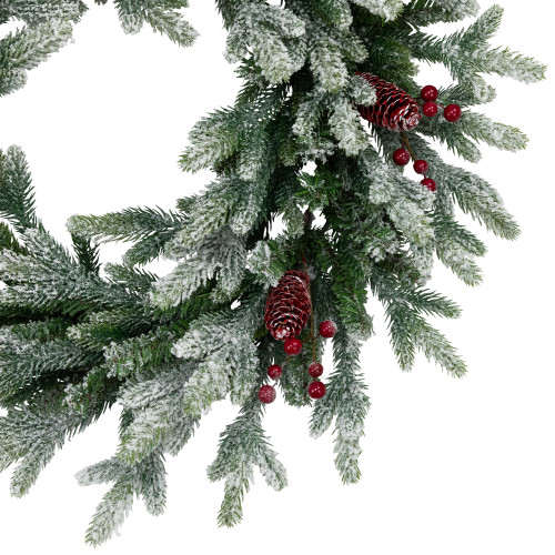 Real Touch?? Flocked Snowcap Grove Fir Artificial Christmas Wreath - 24" - Unlit