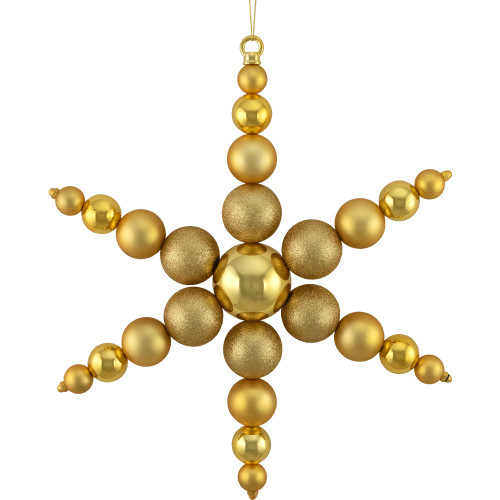 Shatterproof 3-Finish Snowflake Commercial Christmas Ornament - 18" - Gold