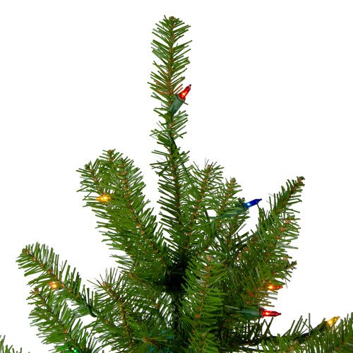 6.5' Pre-Lit Northern Pine Full Artificial Christmas Tree - Multi-Color Lights