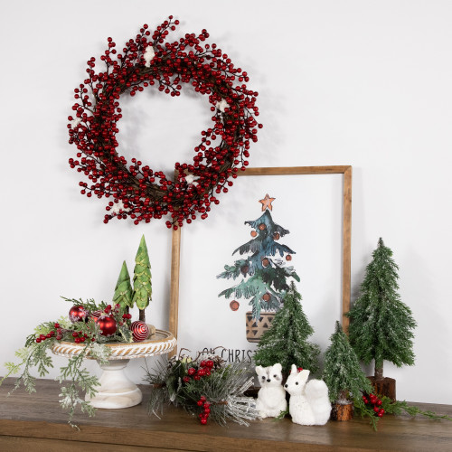 Real Touch?? Frosted Berry Artificial Christmas Wreath - 18" - Unlit