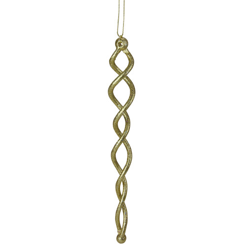 8.5" Gold Spiral Icicle Hanging Christmas Ornament