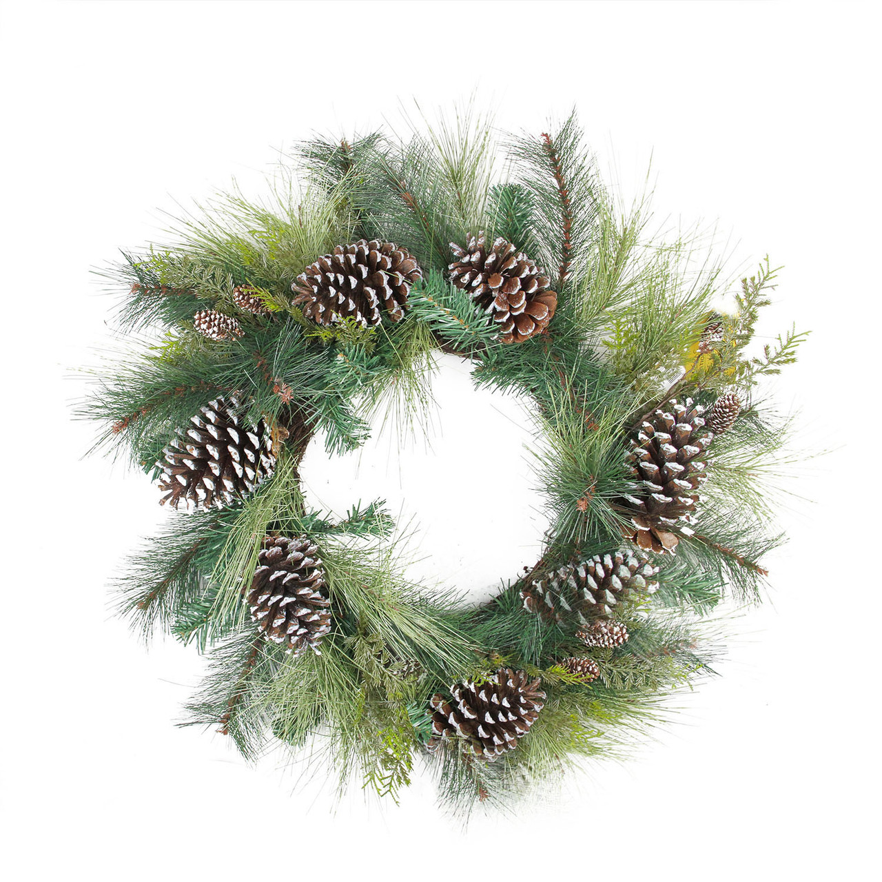Mixed Long Needle Pine and Pine Cone Artificial Christmas Wreath - 28" - Unlit