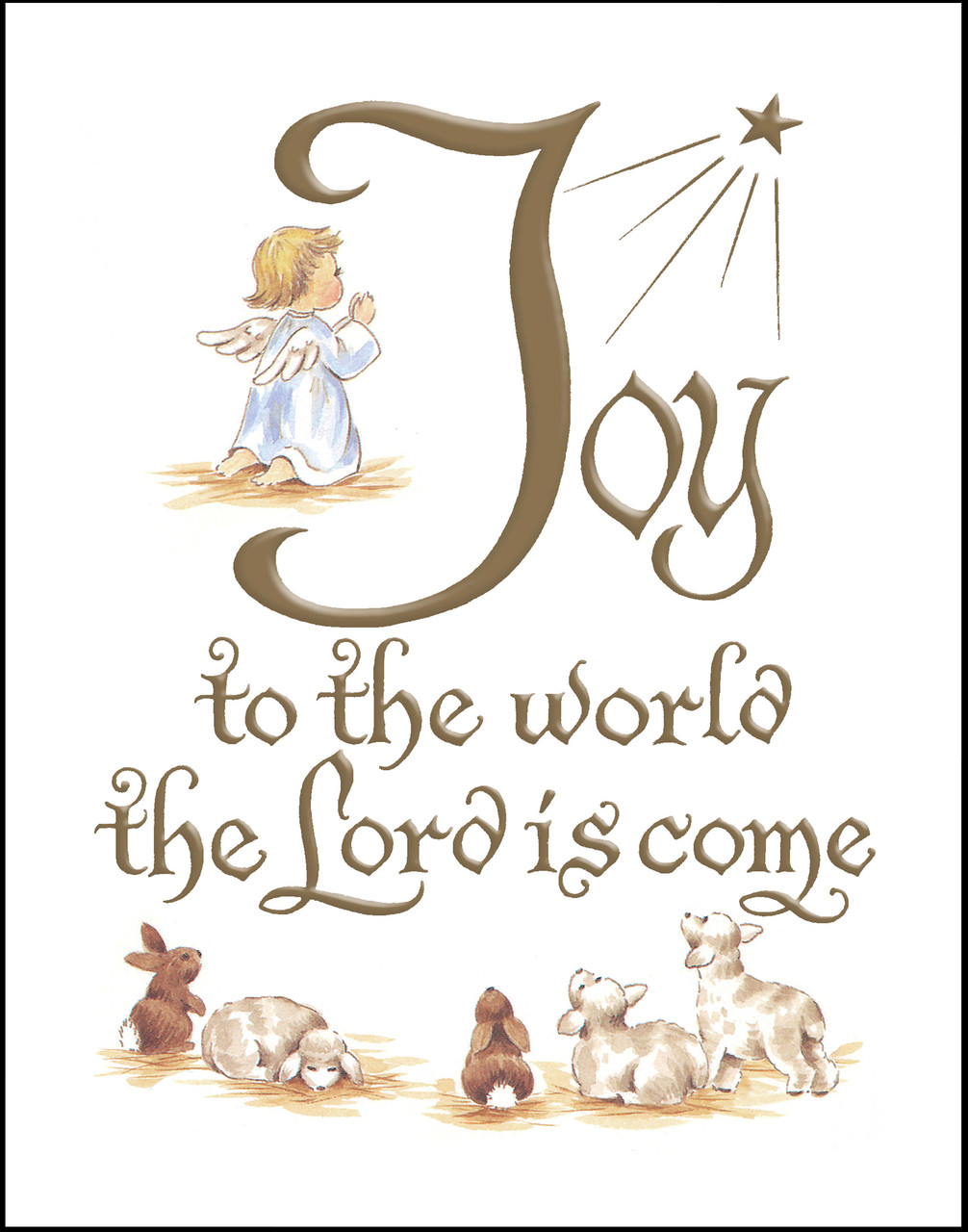Joy To The World Religious Christmas Wall Decor Art Print