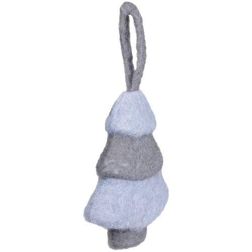 5.75" Gray and Blue Felt Christmas Tree Ornament