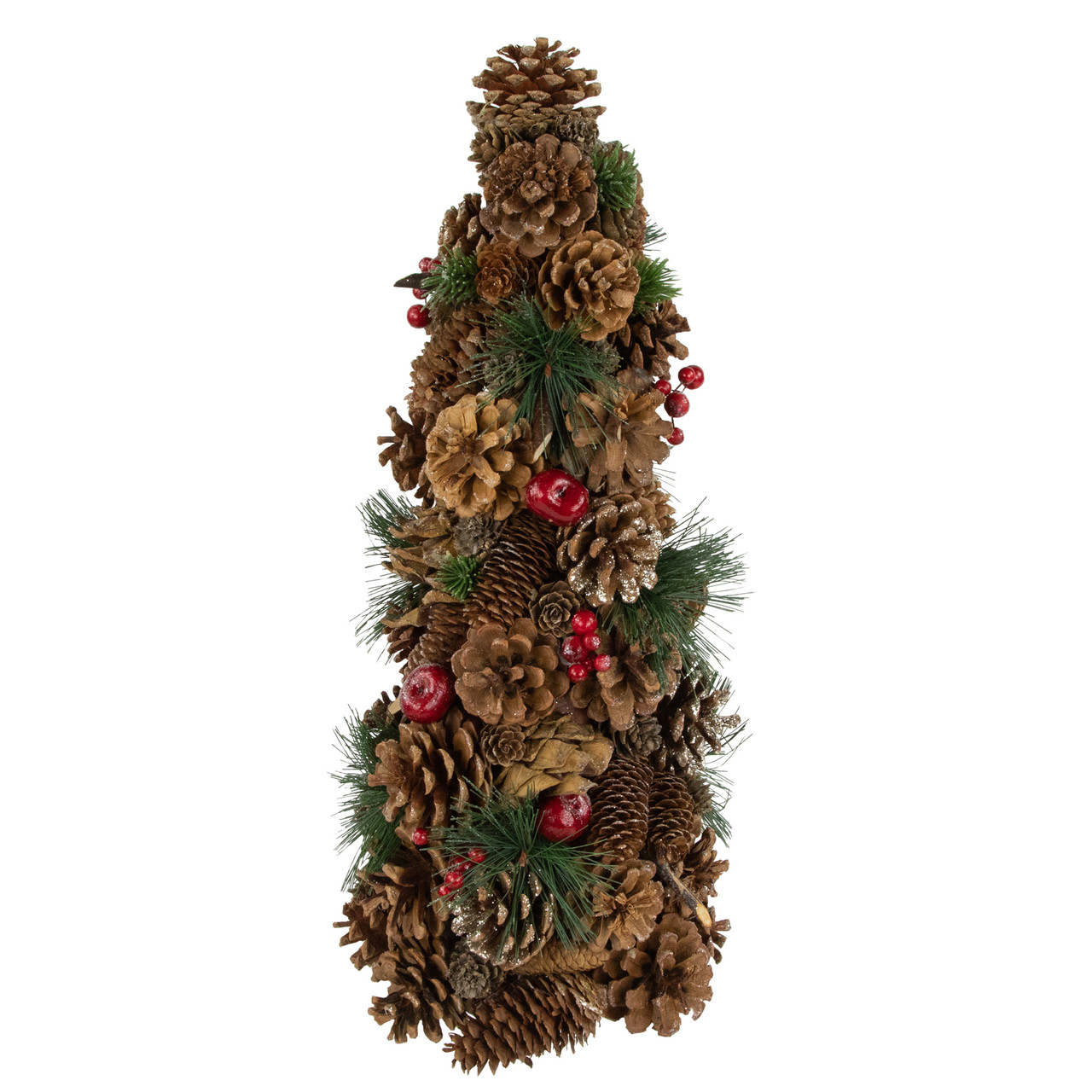 Pine Cone, Pine Needle and Berries Christmas Tree Decoration - 19"
