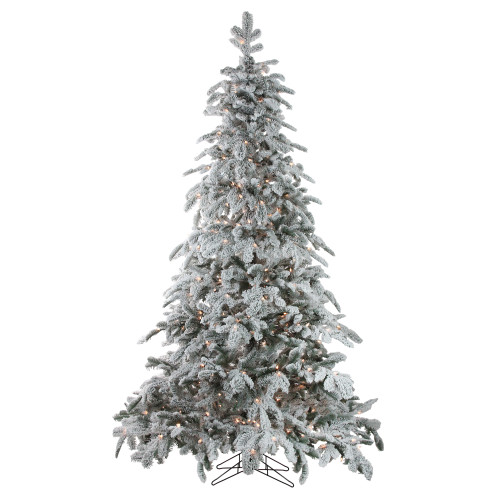Real Touch?? Pre-Lit Full Flocked Whistler Noble Fir Artificial Christmas Tree - 7.5 - Clear Lights