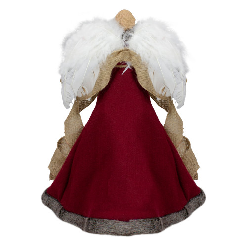 18" Green and Brown Angel in a Dress Christmas Tree Topper - Unlit