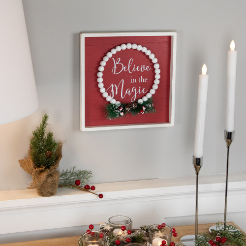 "Believe in the Magic" Framed Christmas Wall Sign - 9.75"