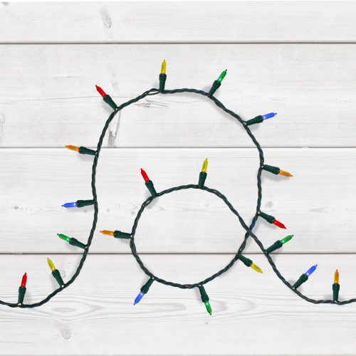 200 Multi-Color LED Mini Christmas Lights, 49ft Green Wire