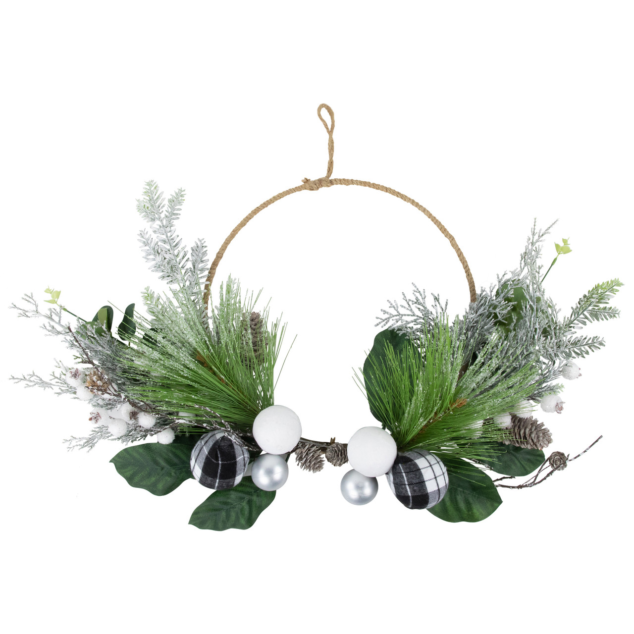 Real Touch?? Winter Greenery with Pinecones Artificial Christmas Wreath  - 18" - Unlit