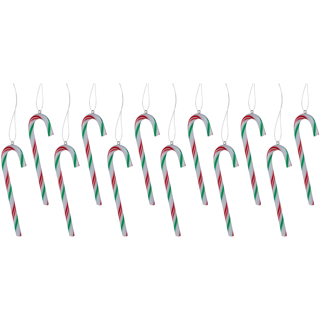 12ct Multi Twist Candy Cane Christmas Ornaments 4"