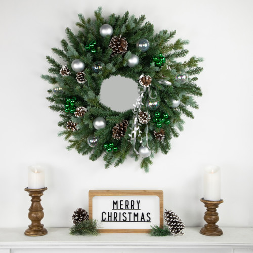 6.75" Green Shatterproof Ball Ornament Christmas Pick