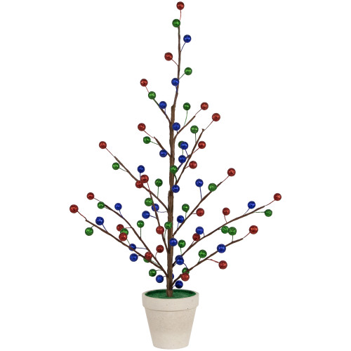 Glittered Ball Ornament Artificial Christmas Tree - Unlit - 24"