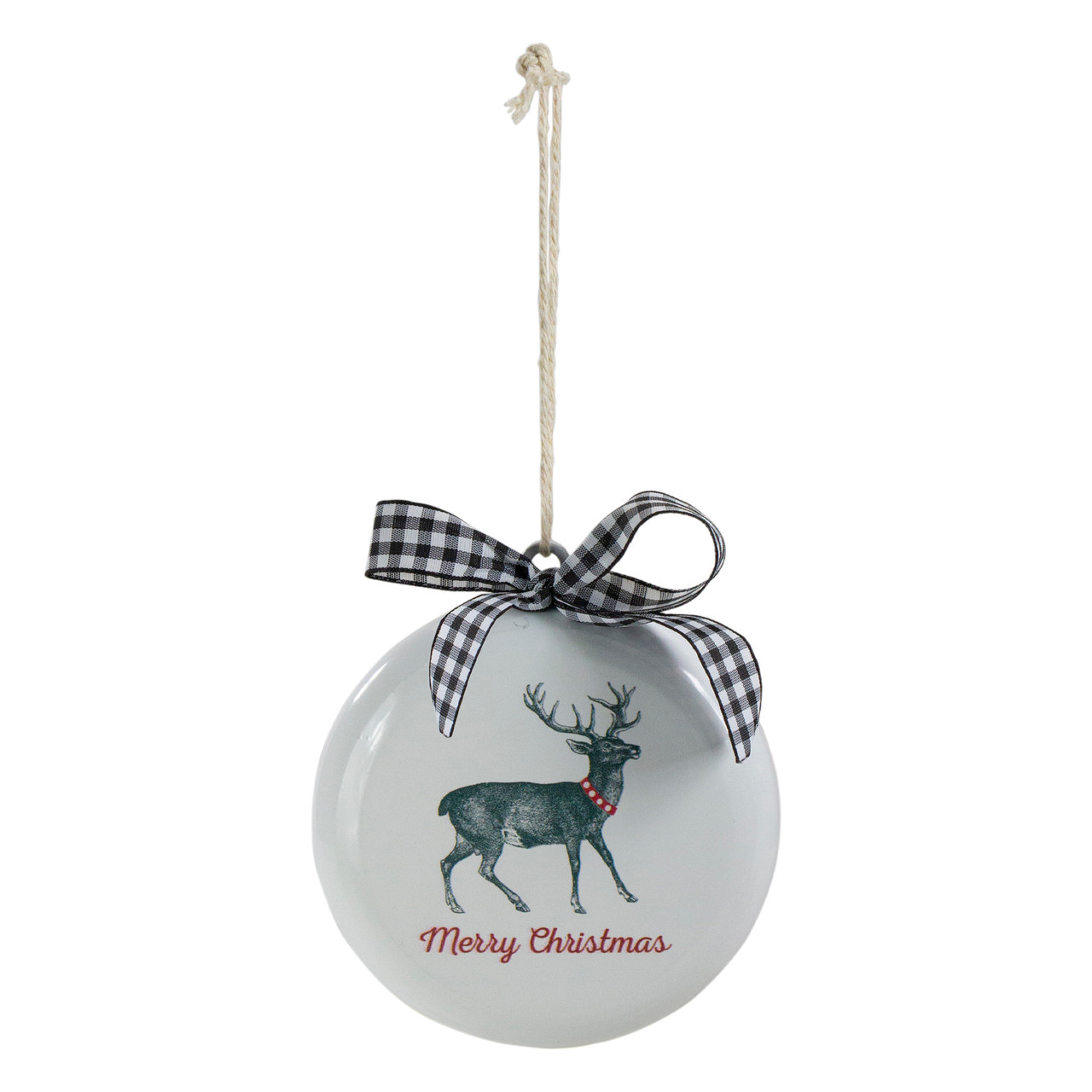 Reindeer "Merry Christmas" Disc Ornament - 4.5"