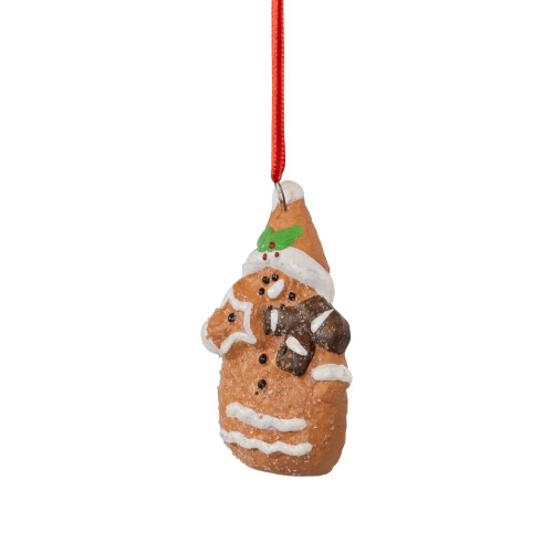 2.75" Gingerbread Snowman with Star Christmas Ornament