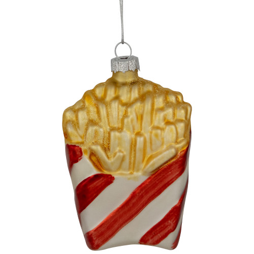 4" Fast Food French Fries Glass Christmas Ornament