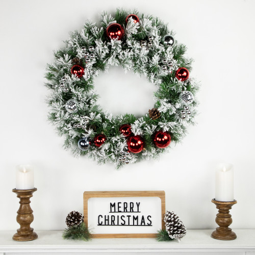 6.75" Shiny Silver Shatterproof Ball Ornament Christmas Pick