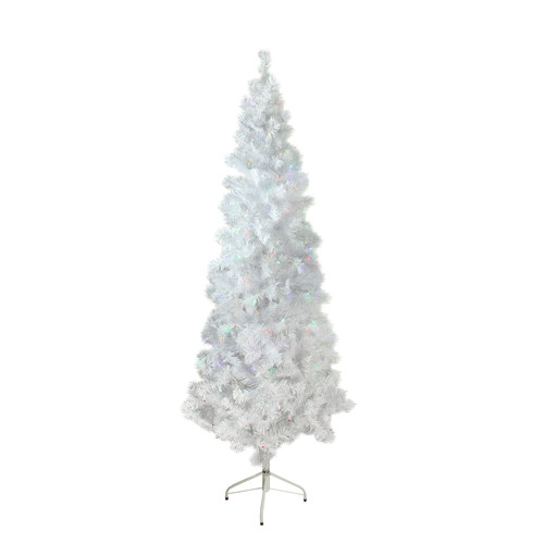 6.5' Pre-Lit Pencil White Winston Pine Artificial Christmas Tree - Multi LED Lights